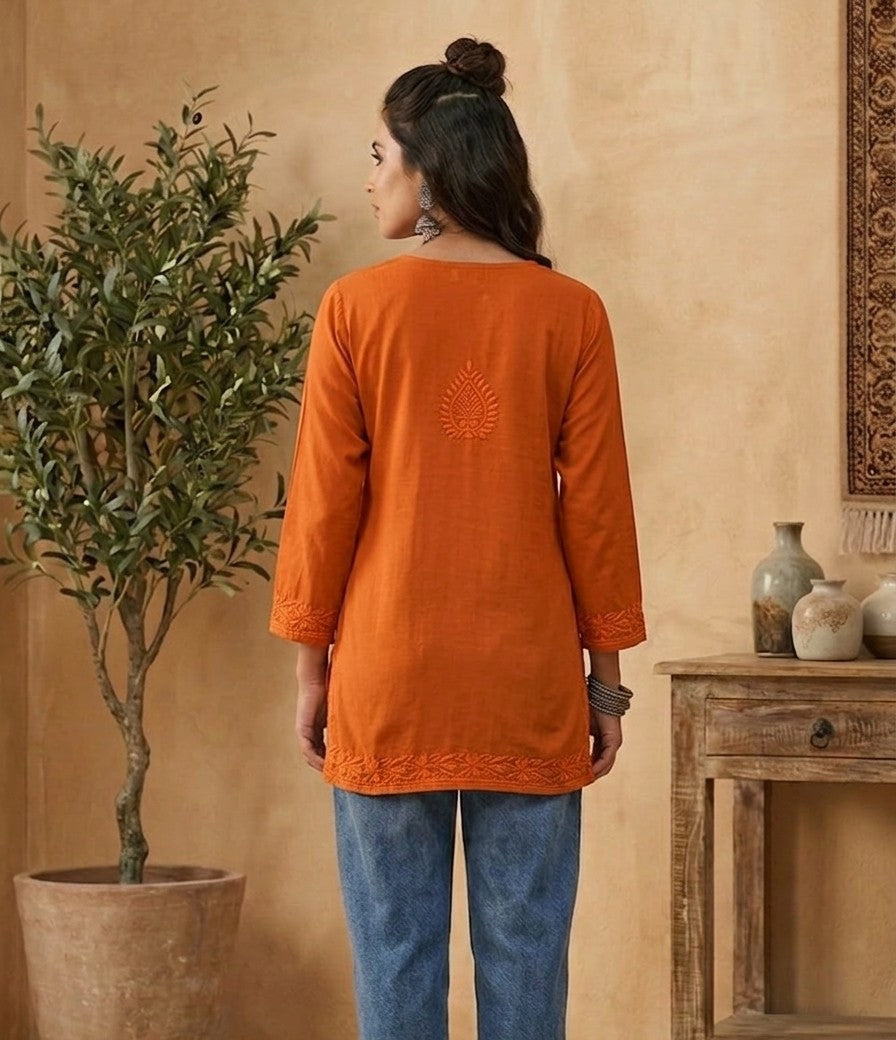 Mira short rayon chikankari kurti