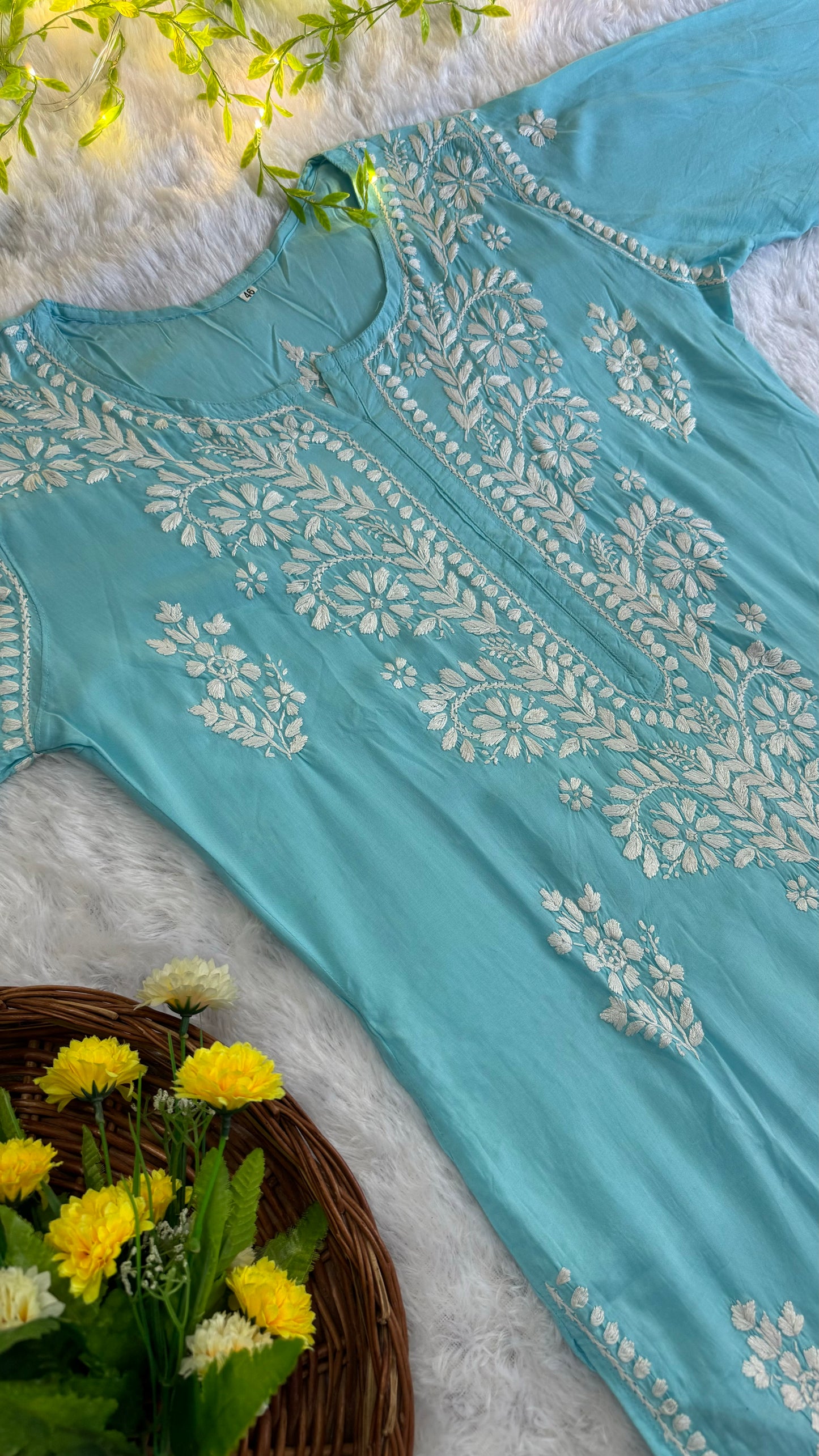 Premium Modal Long Chikankari Kurti