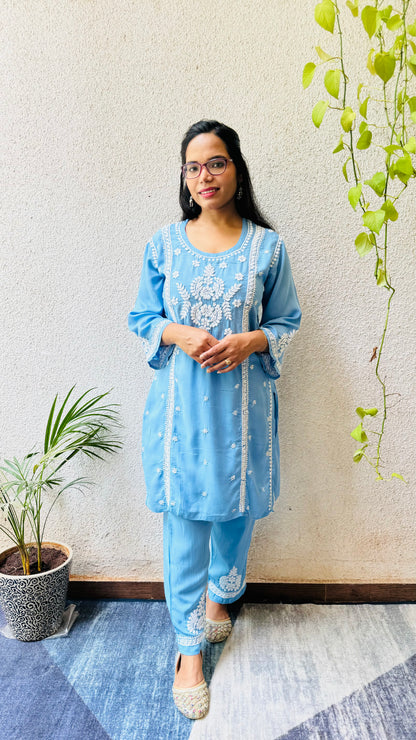 Modal Chikankari Co-ord set