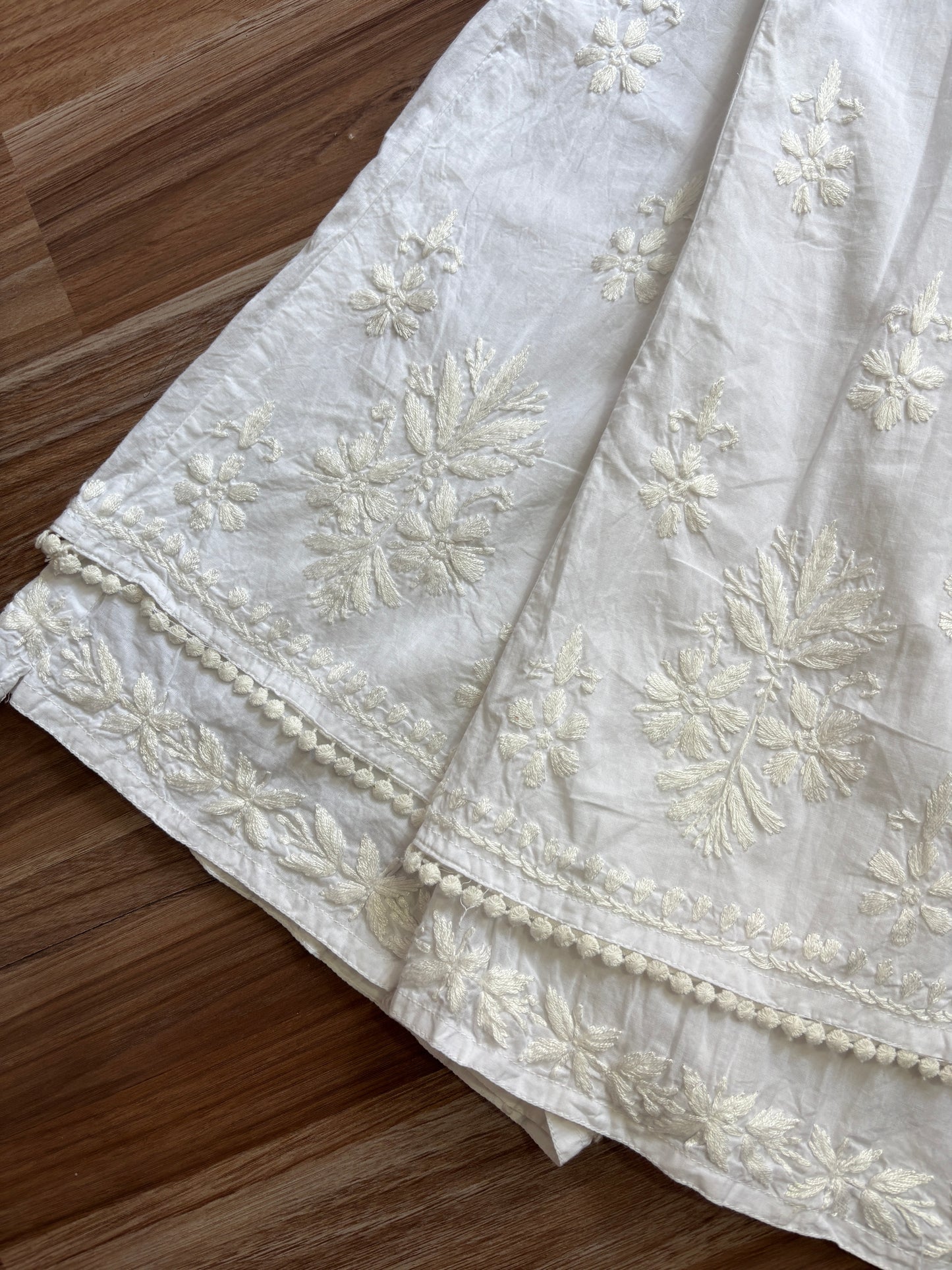 Premium double layer cotton Chikankari Palazzo