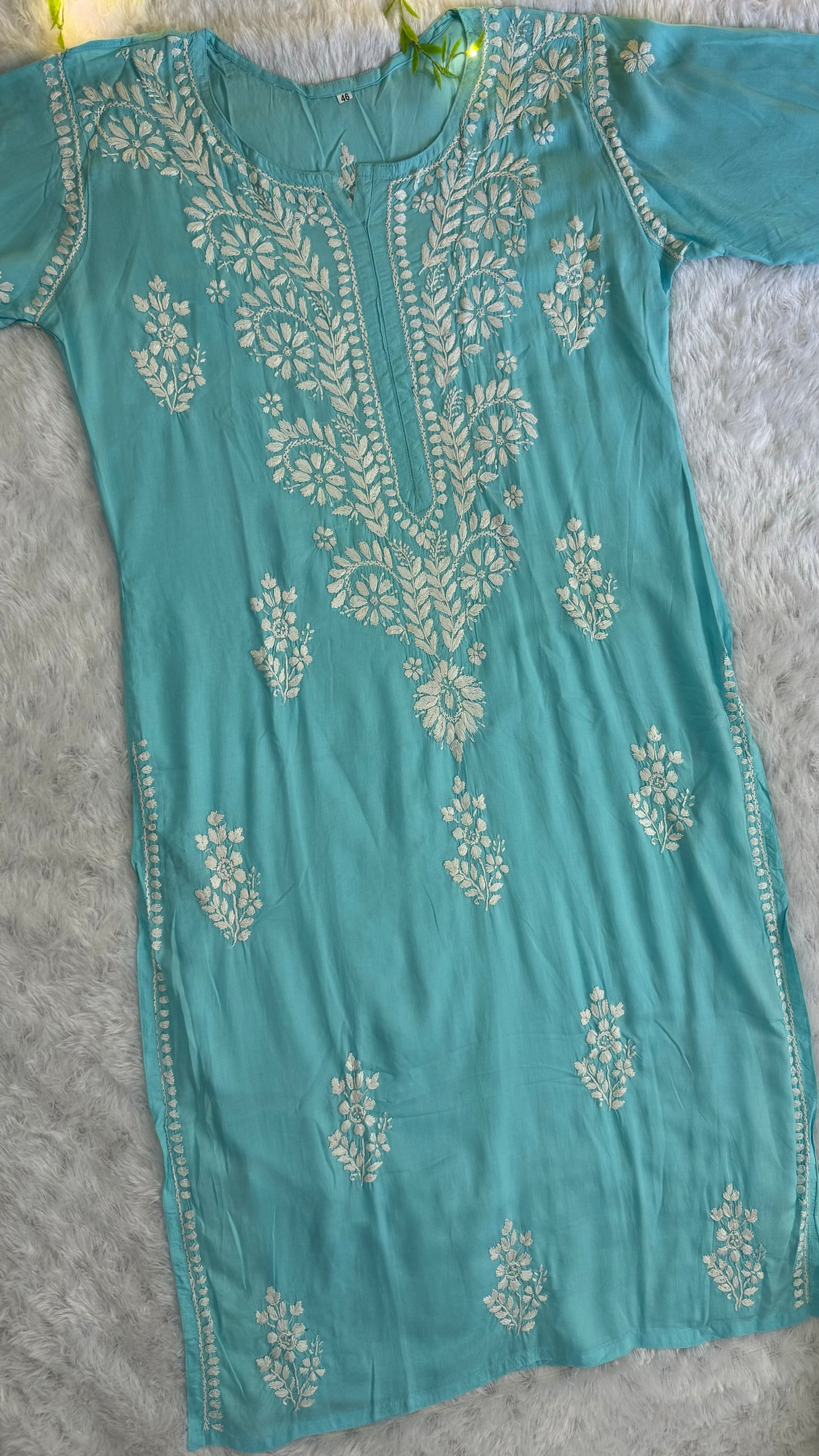 Premium Modal Long Chikankari Kurti