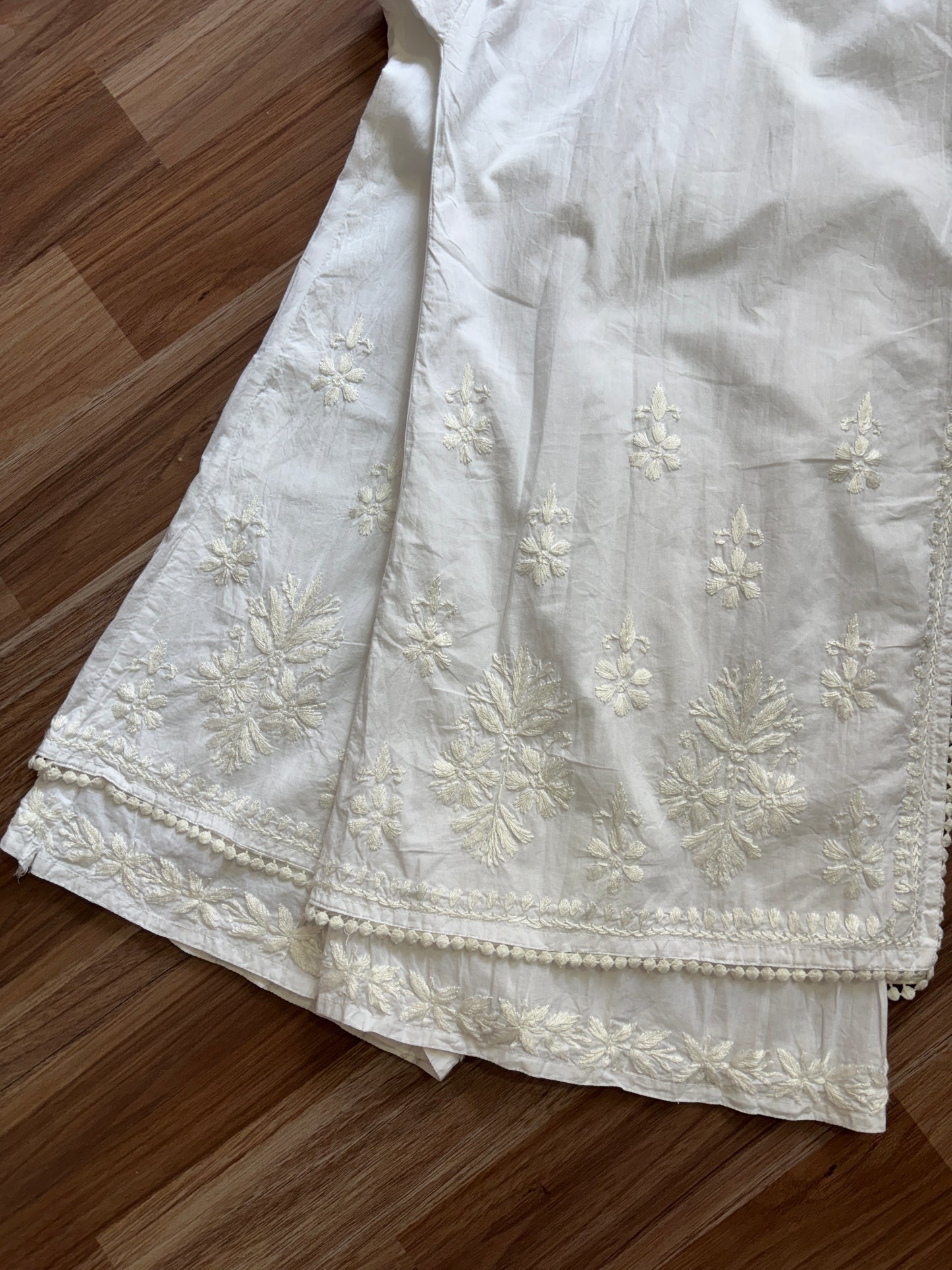 Premium double layer cotton Chikankari Palazzo
