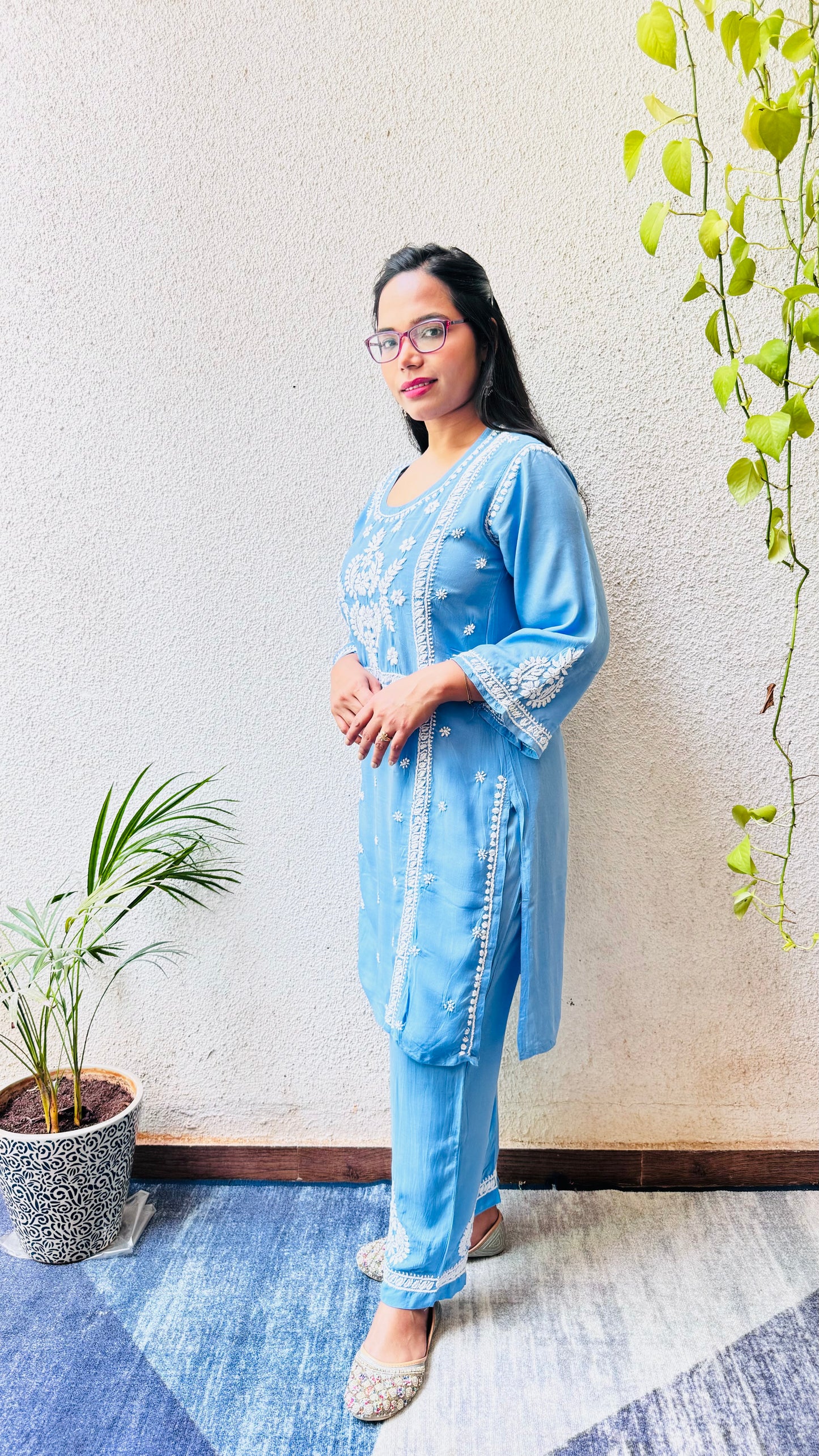 Modal Chikankari Co-ord set