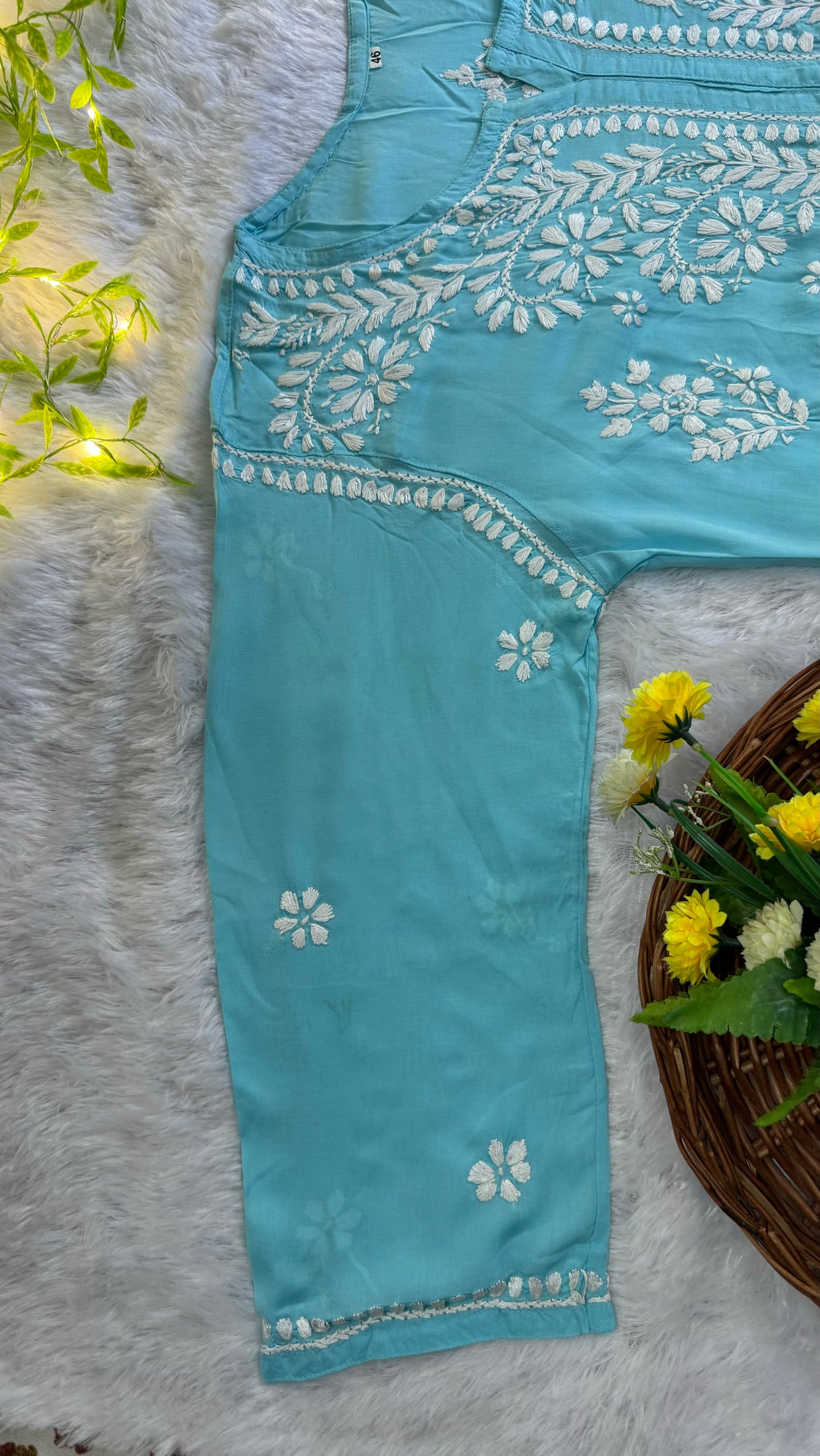 Premium Modal Long Chikankari Kurti
