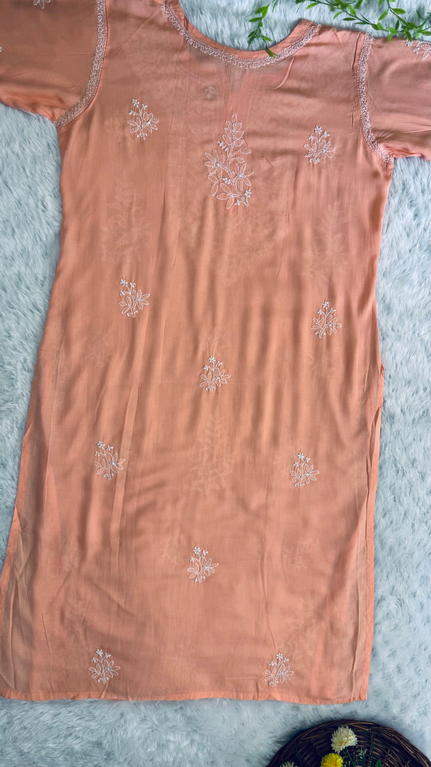 Premium Modal Long Chikankari Kurti