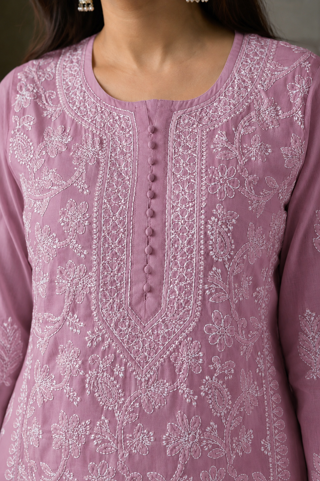 Aarna cotton chikankari kurti with matching inner