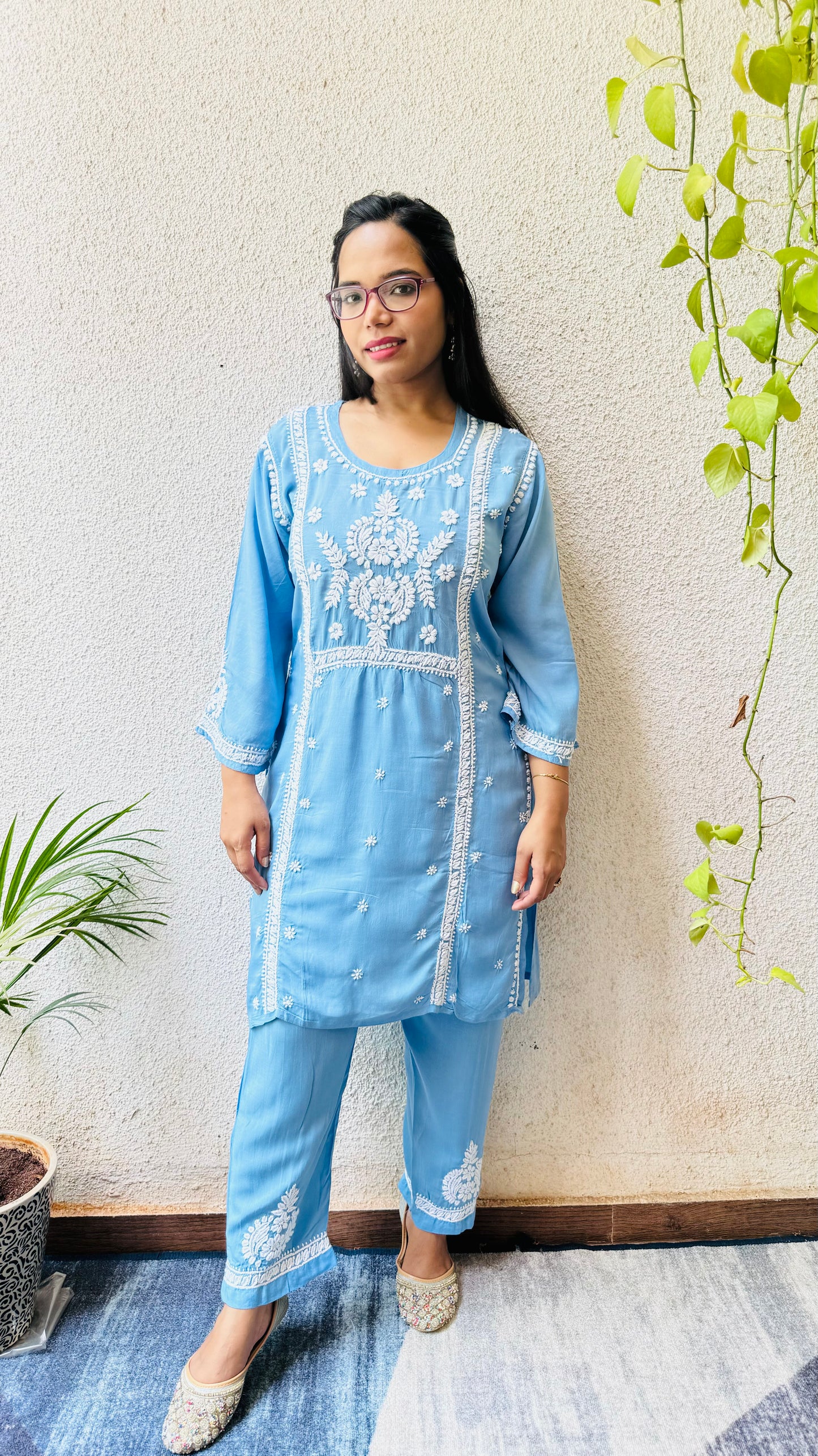 Modal Chikankari Co-ord set