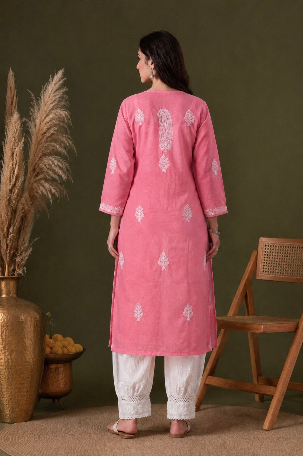 Aarna cotton chikankari kurti with matching inner