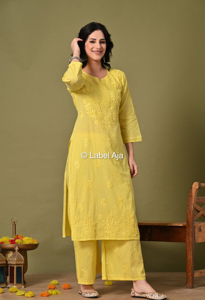 Maya Dobby cotton Kurti, Palazzo and dupatta set