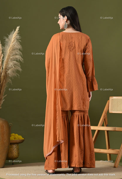 Dia cotton Kurti, Garara and dupatta set