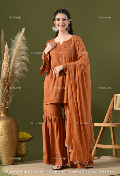 Dia cotton Kurti, Garara and dupatta set