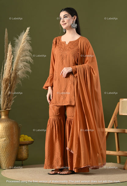 Dia cotton Kurti, Garara and dupatta set