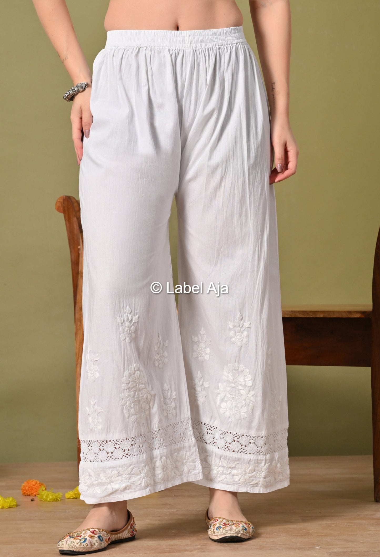 Premium Mul Cotton Chikankari Palazzo