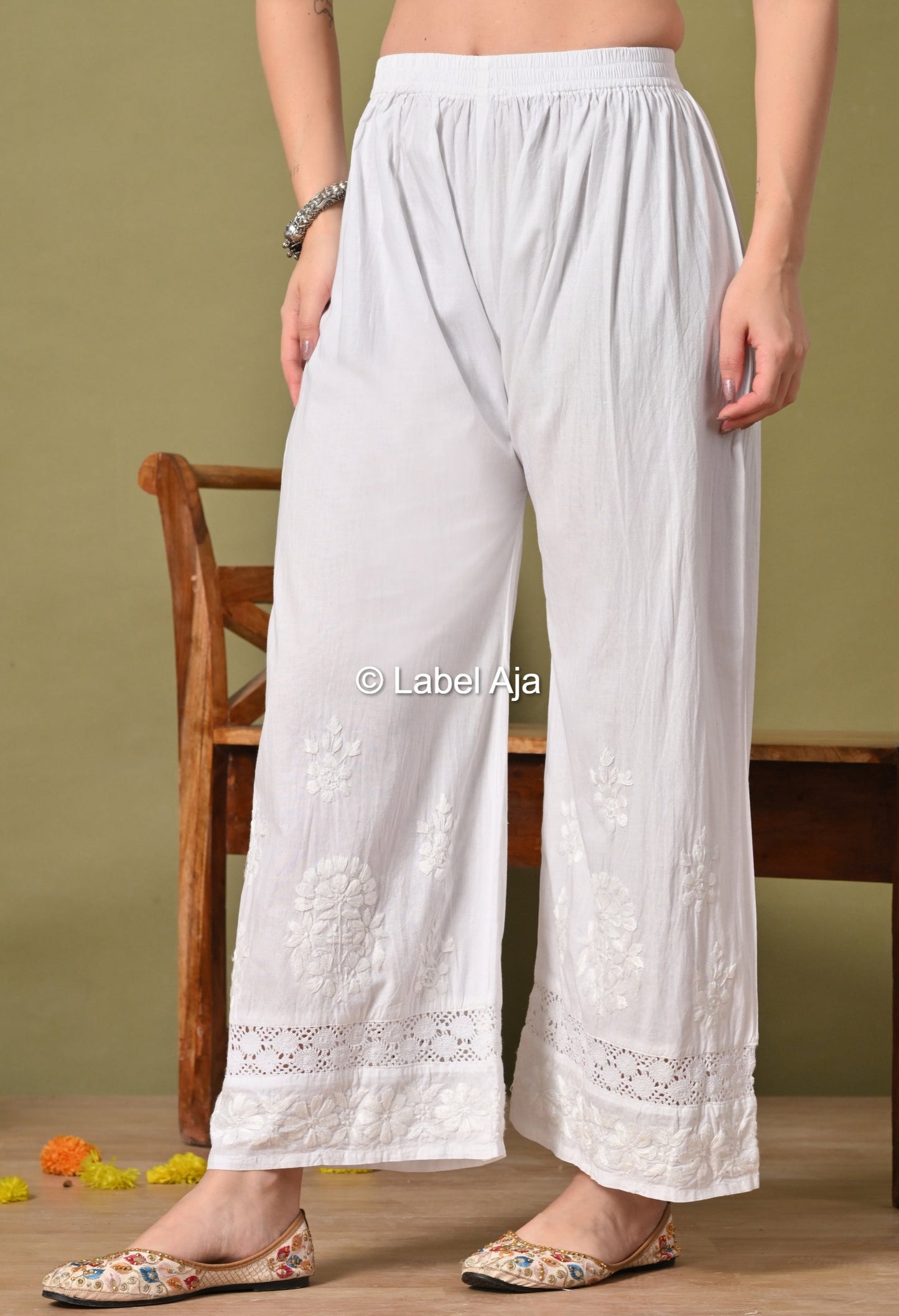 Premium Mul Cotton Chikankari Palazzo