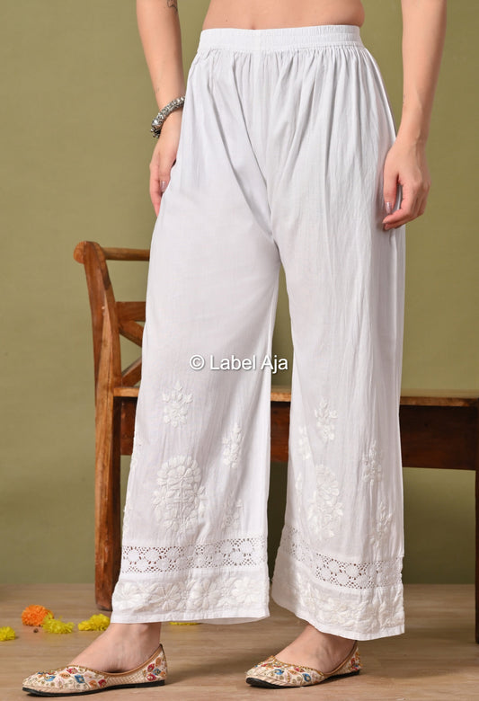 Premium Mul Cotton Chikankari Palazzo