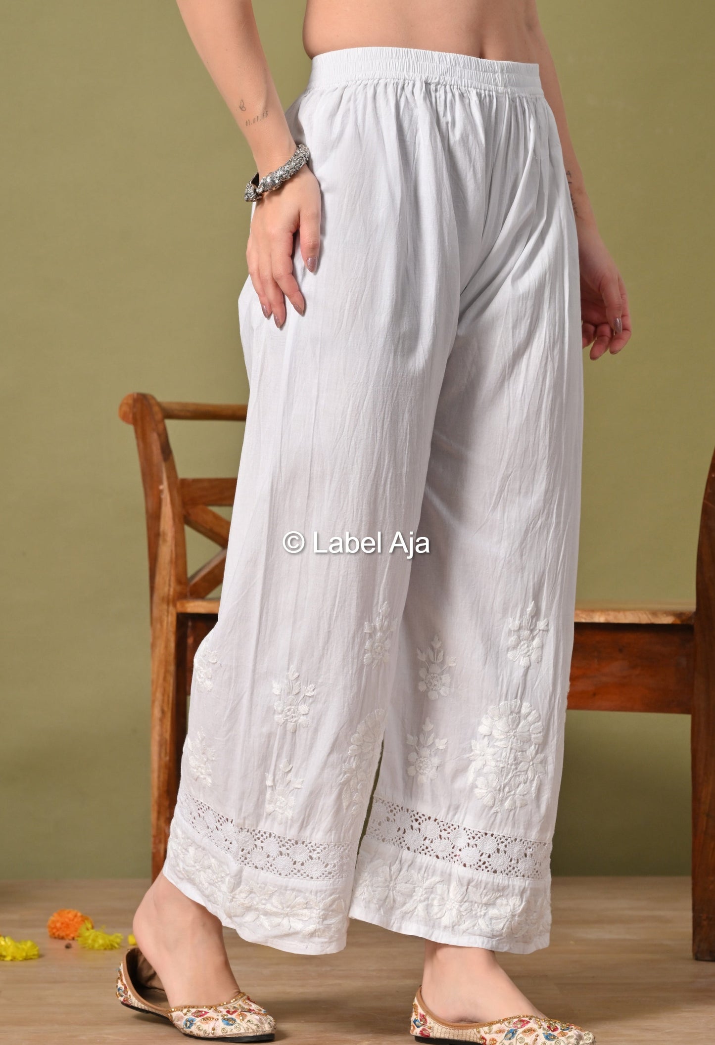 Premium Mul Cotton Chikankari Palazzo