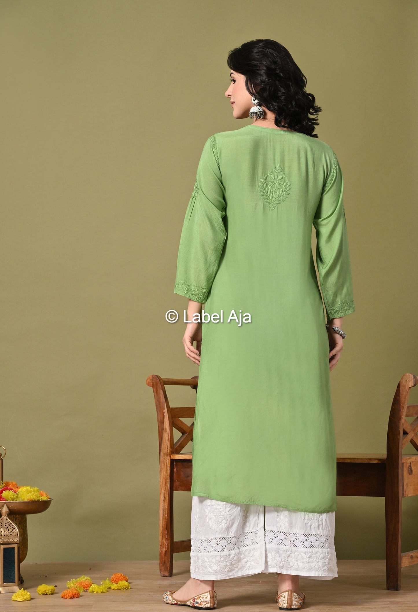 Premium Muslin long chikankari kurti