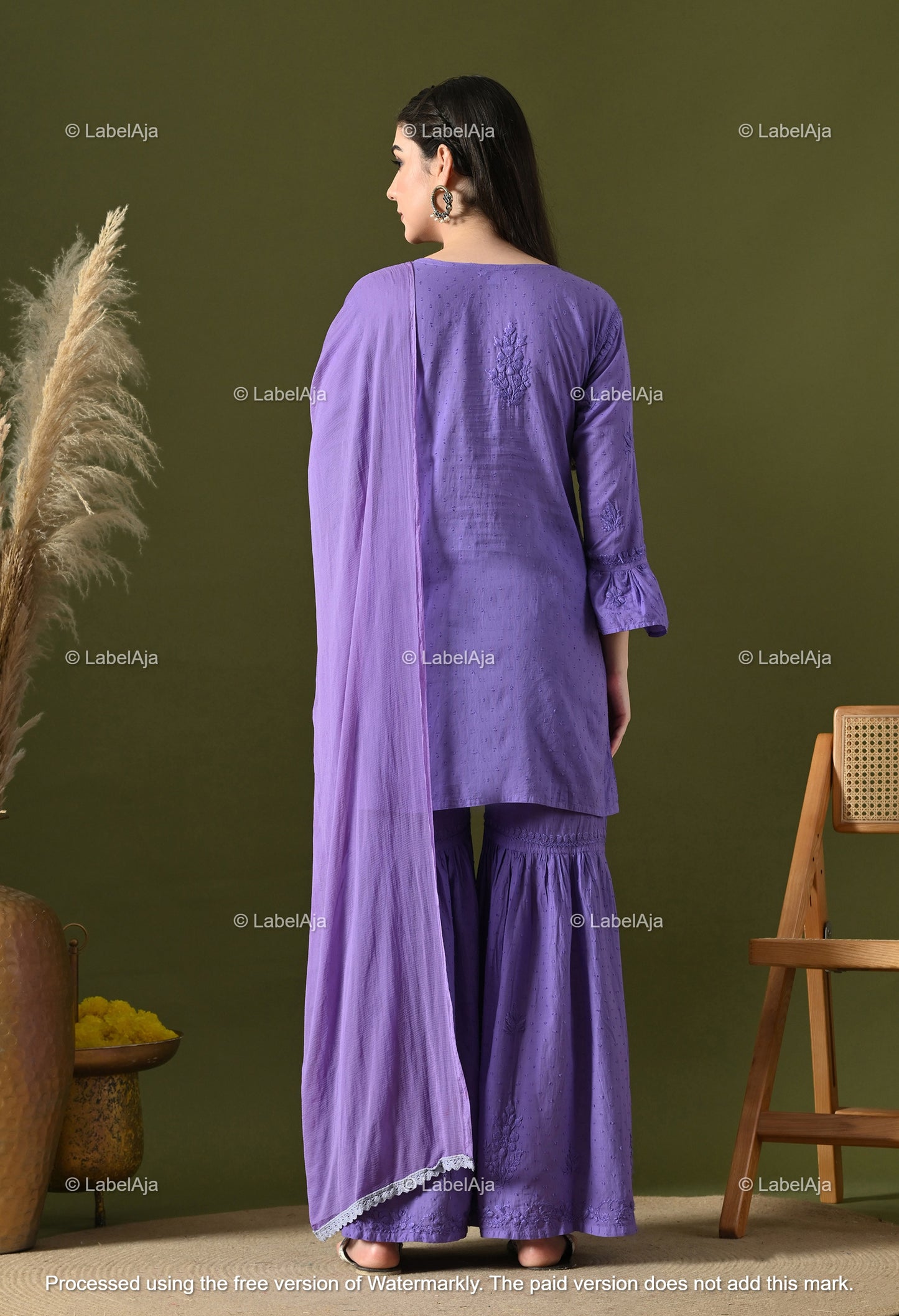 Dia cotton Kurti, Garara and dupatta set