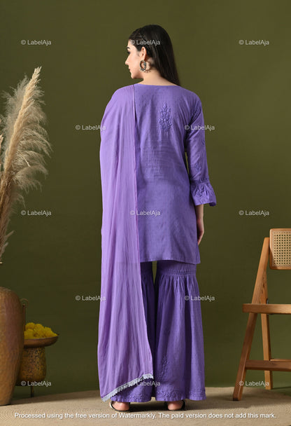 Dia cotton Kurti, Garara and dupatta set