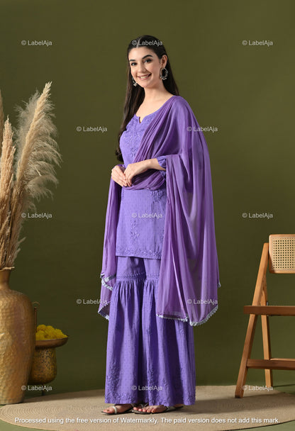 Dia cotton Kurti, Garara and dupatta set