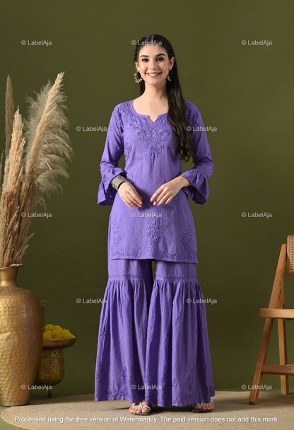 Dia cotton Kurti, Garara and dupatta set