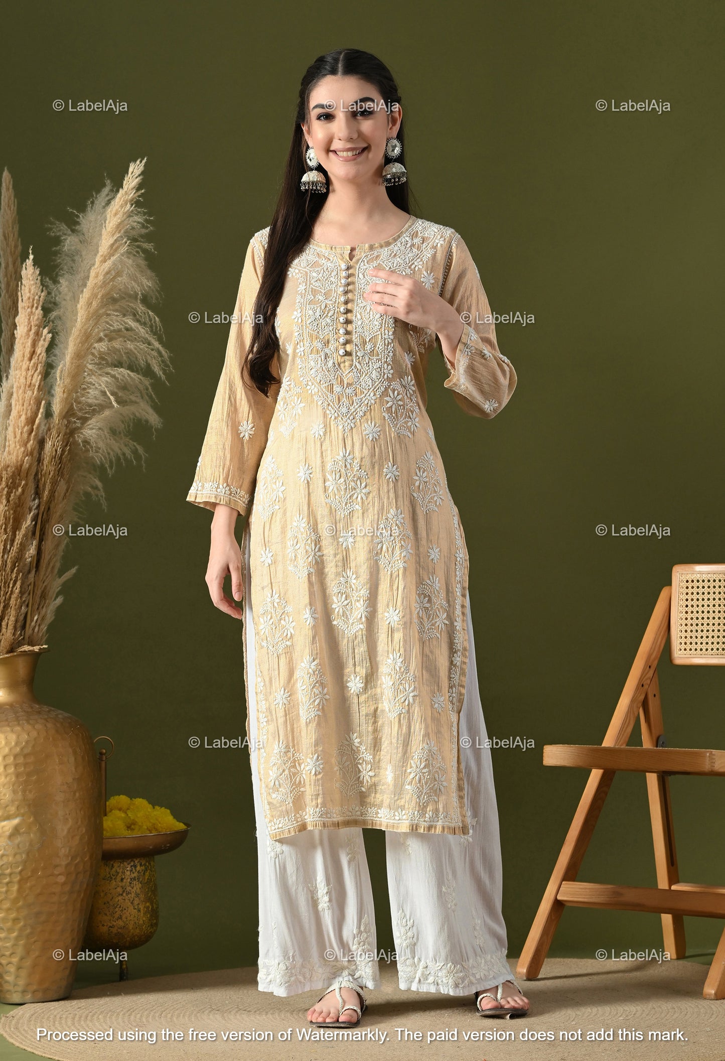 Tissue Chikankari Premium Kurta