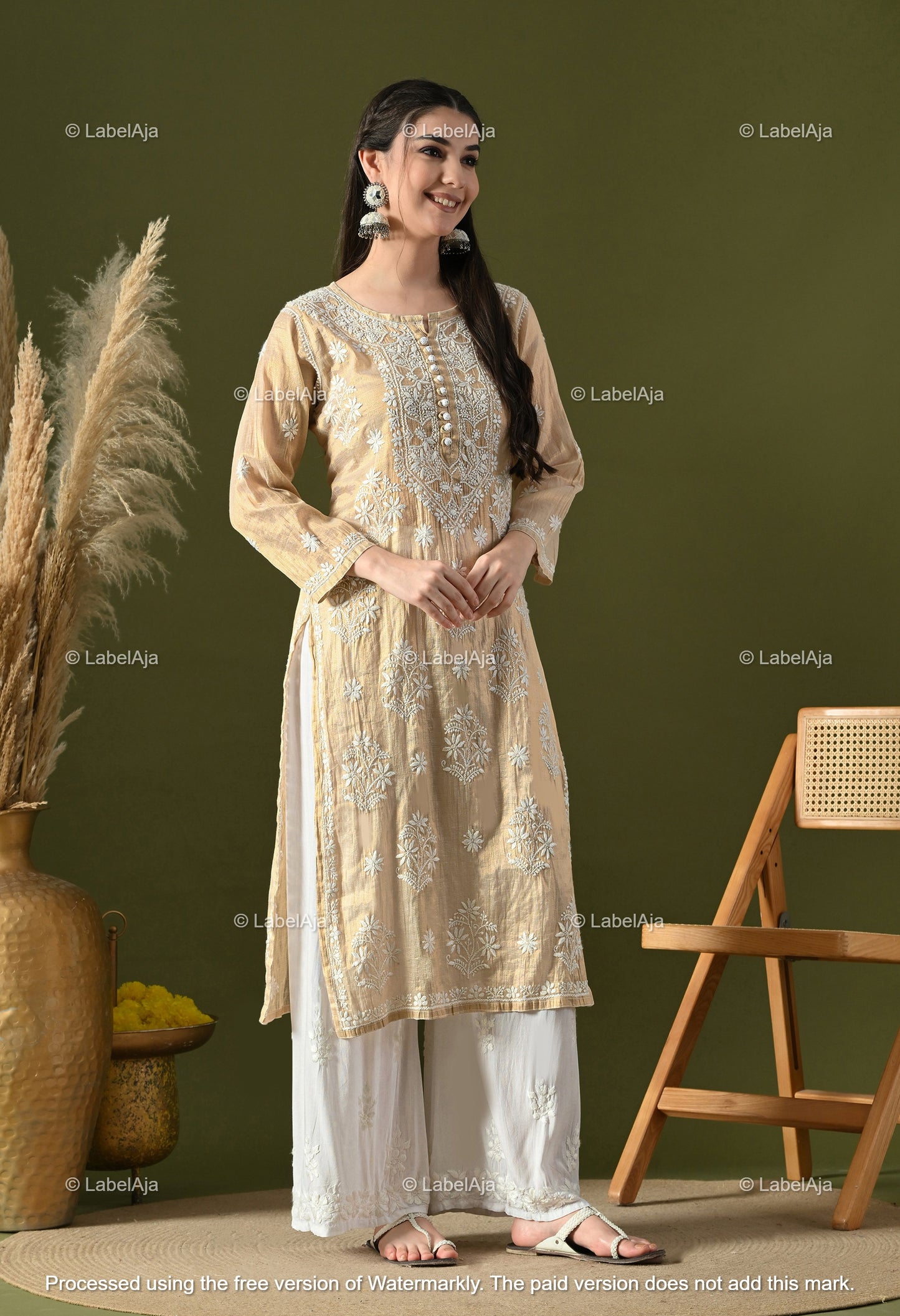Tissue Chikankari Premium Kurta
