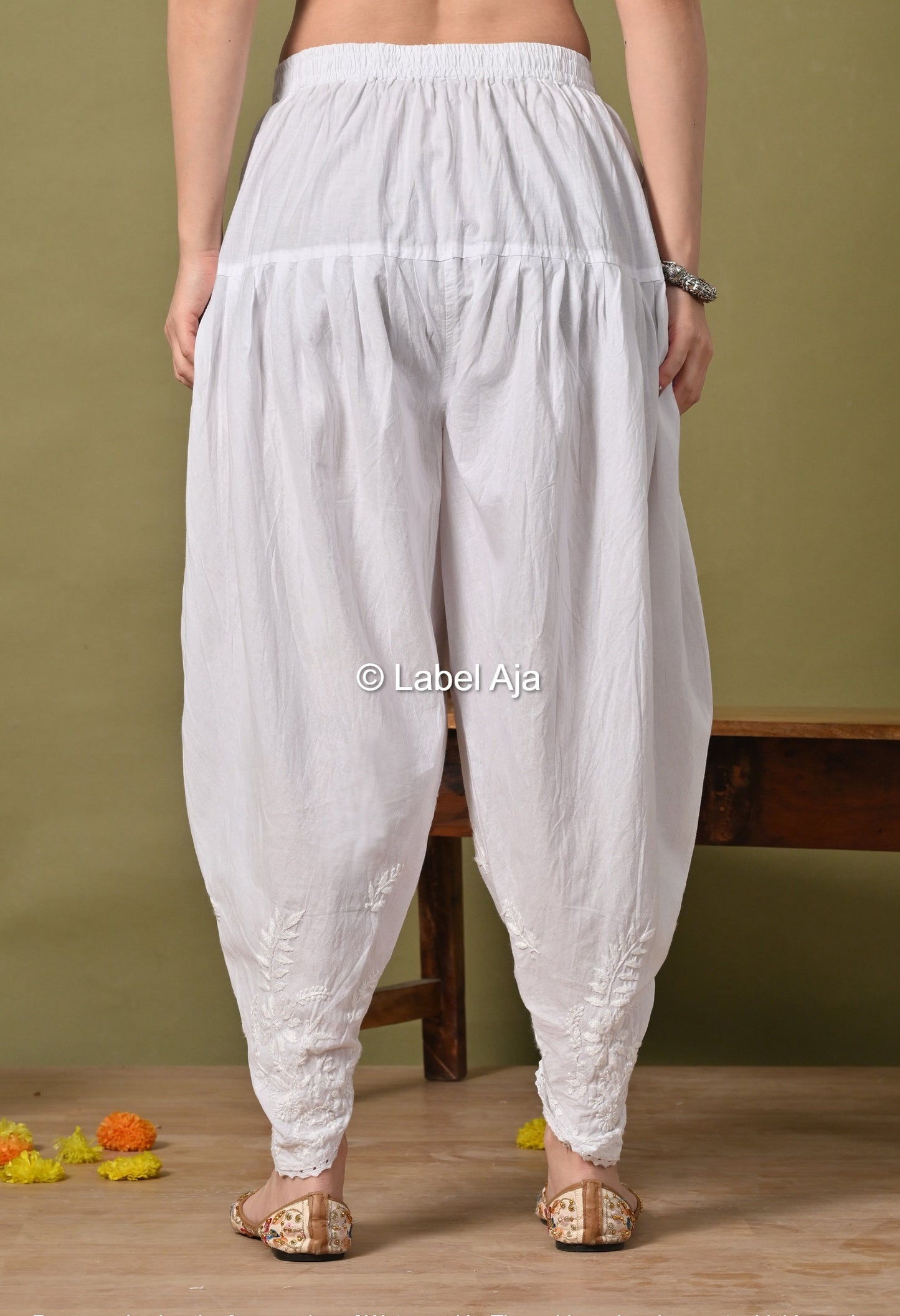 Premium mul cotton Chikankari Dhoti pant