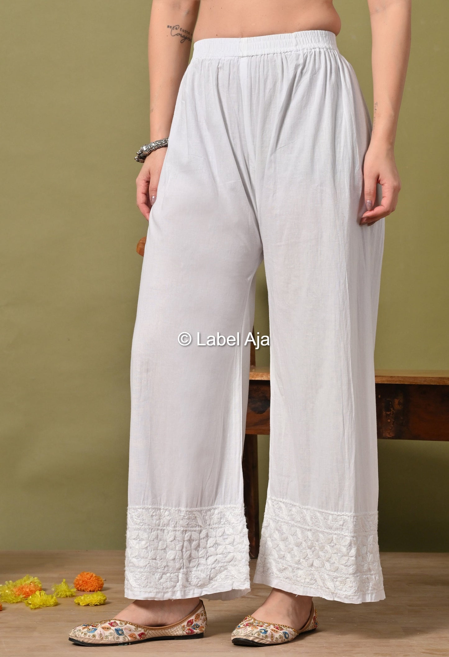 Premium Mul Cotton Chikankari Palazzo