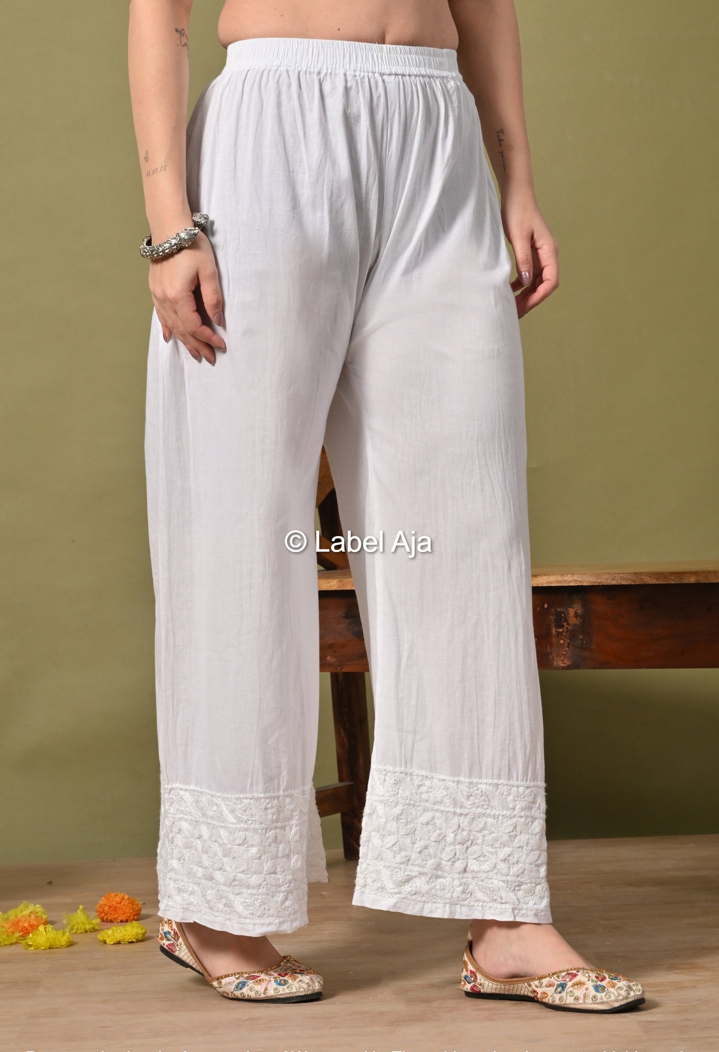 Premium Mul Cotton Chikankari Palazzo