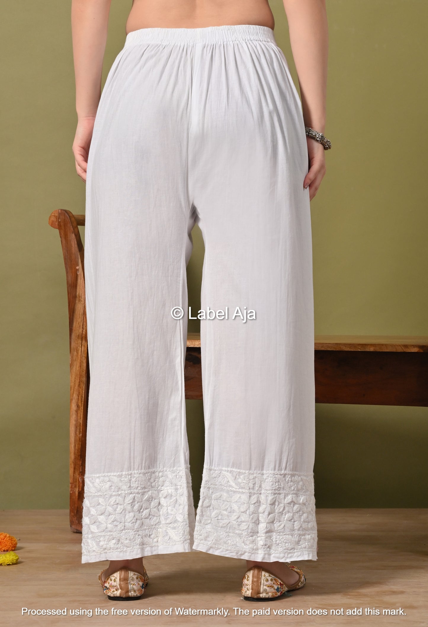 Premium Mul Cotton Chikankari Palazzo