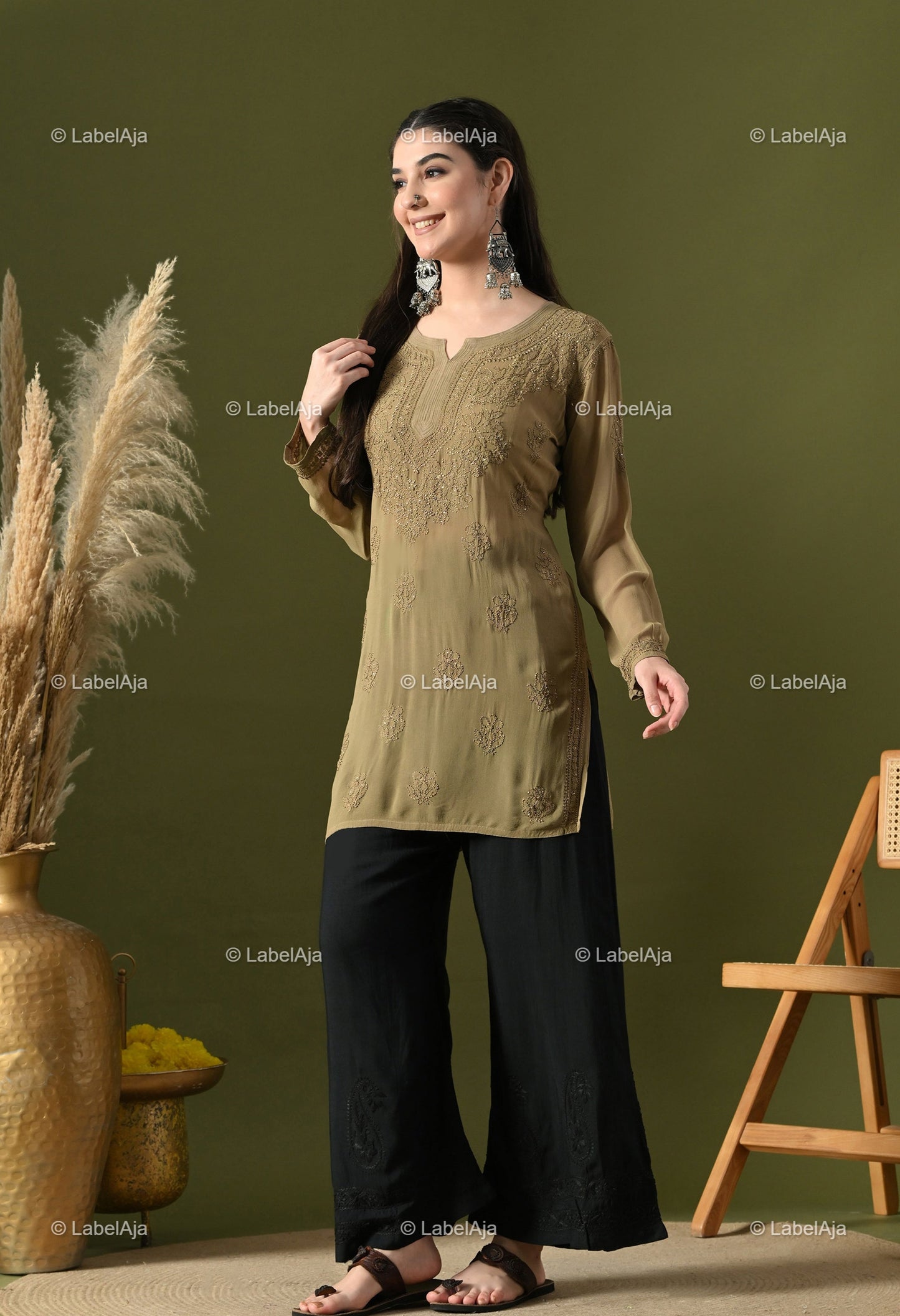 Ayana Viscose Short kurti with Mukaish work