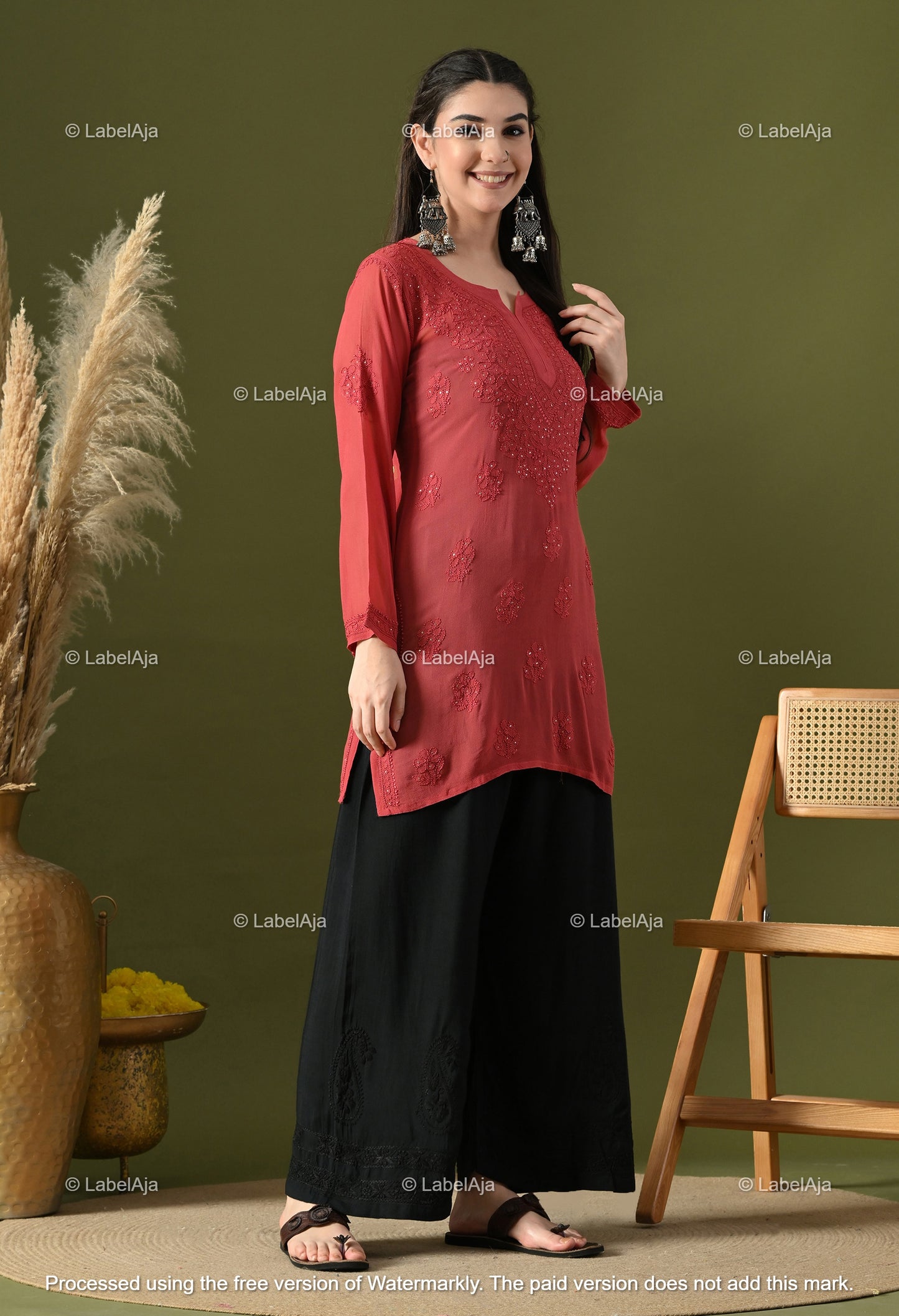 Ayana Viscose Short kurti with Mukaish work