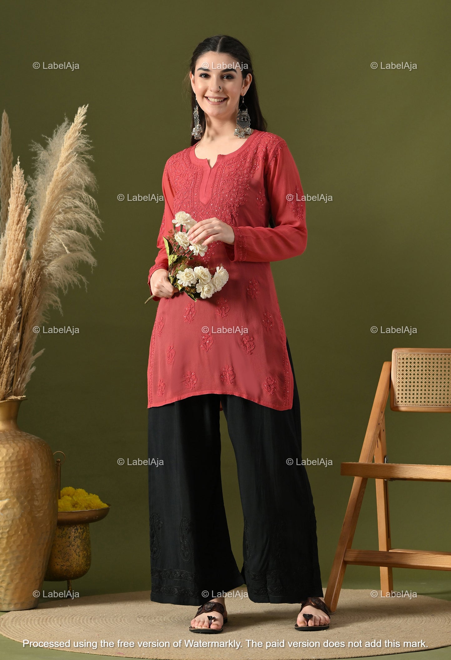 Ayana Viscose Short kurti with Mukaish work