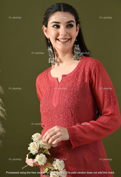 Ayana Viscose Short kurti with Mukaish work