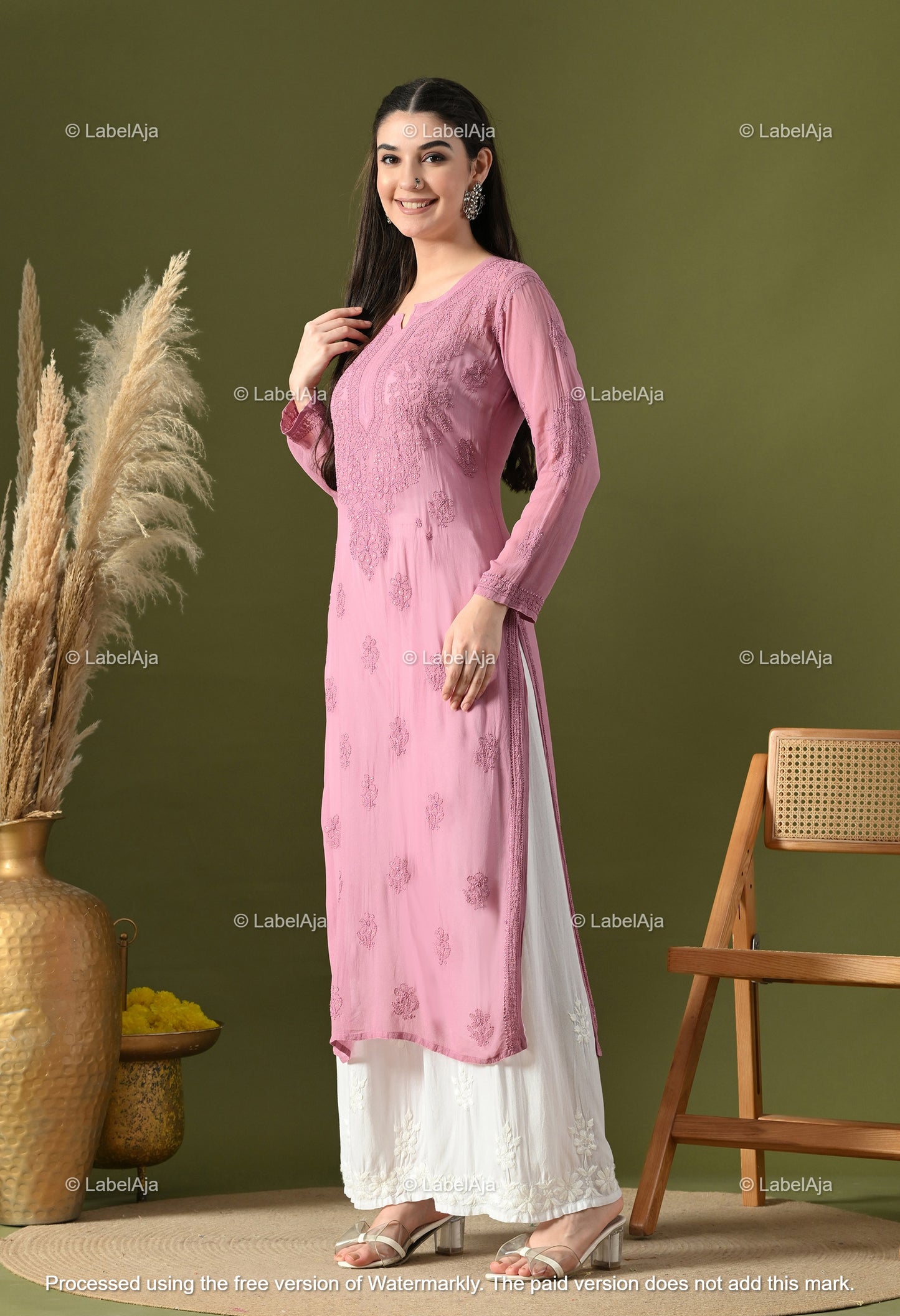 Hoor Viscose kurti with Mukaish work