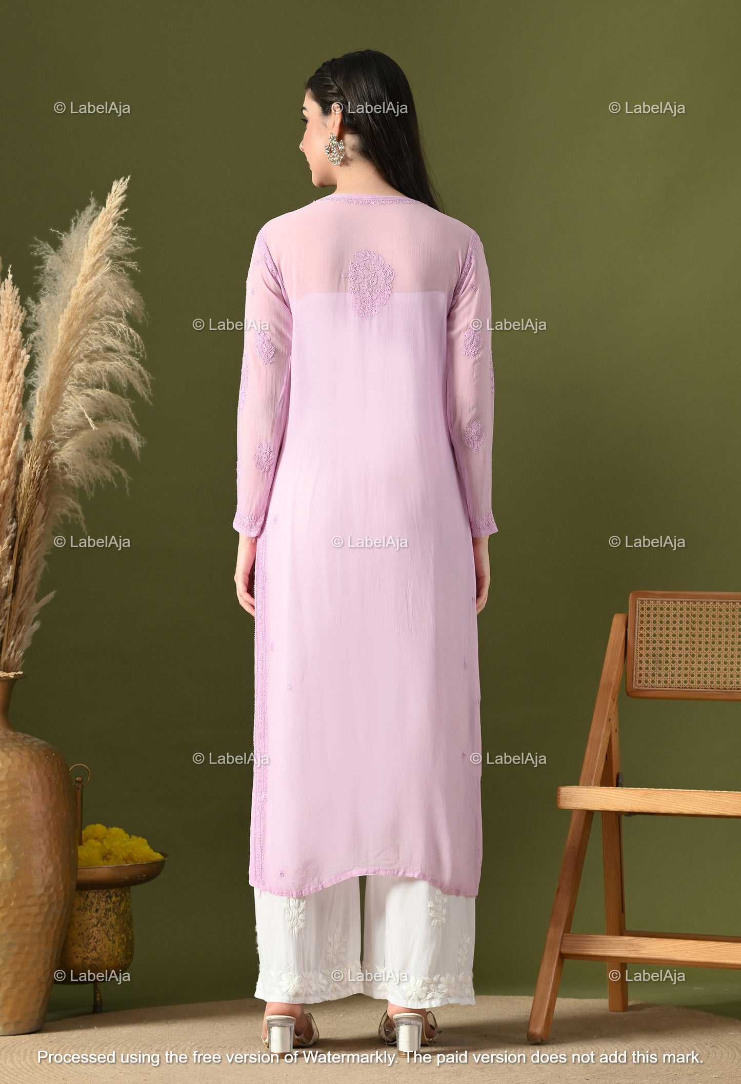 Hoor Viscose kurti with Mukaish work
