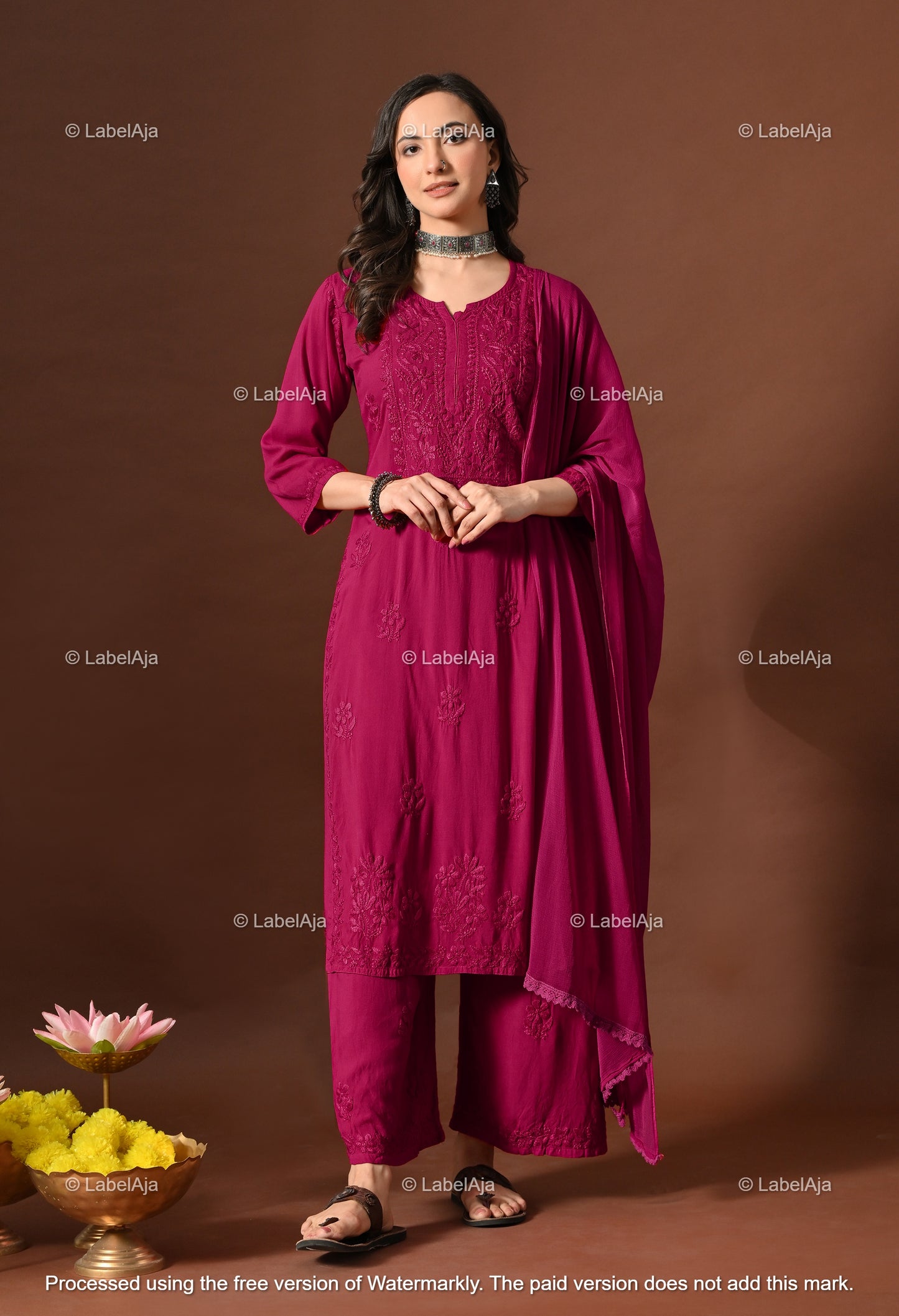 Maya Rayon cotton Kurti, Palazzo and dupatta set