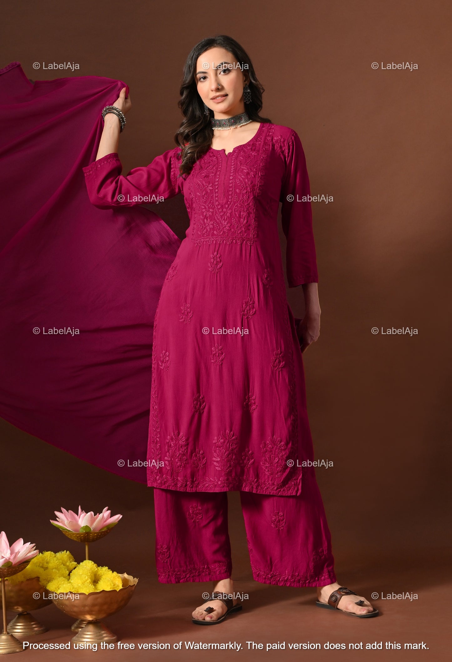 Maya Rayon cotton Kurti, Palazzo and dupatta set