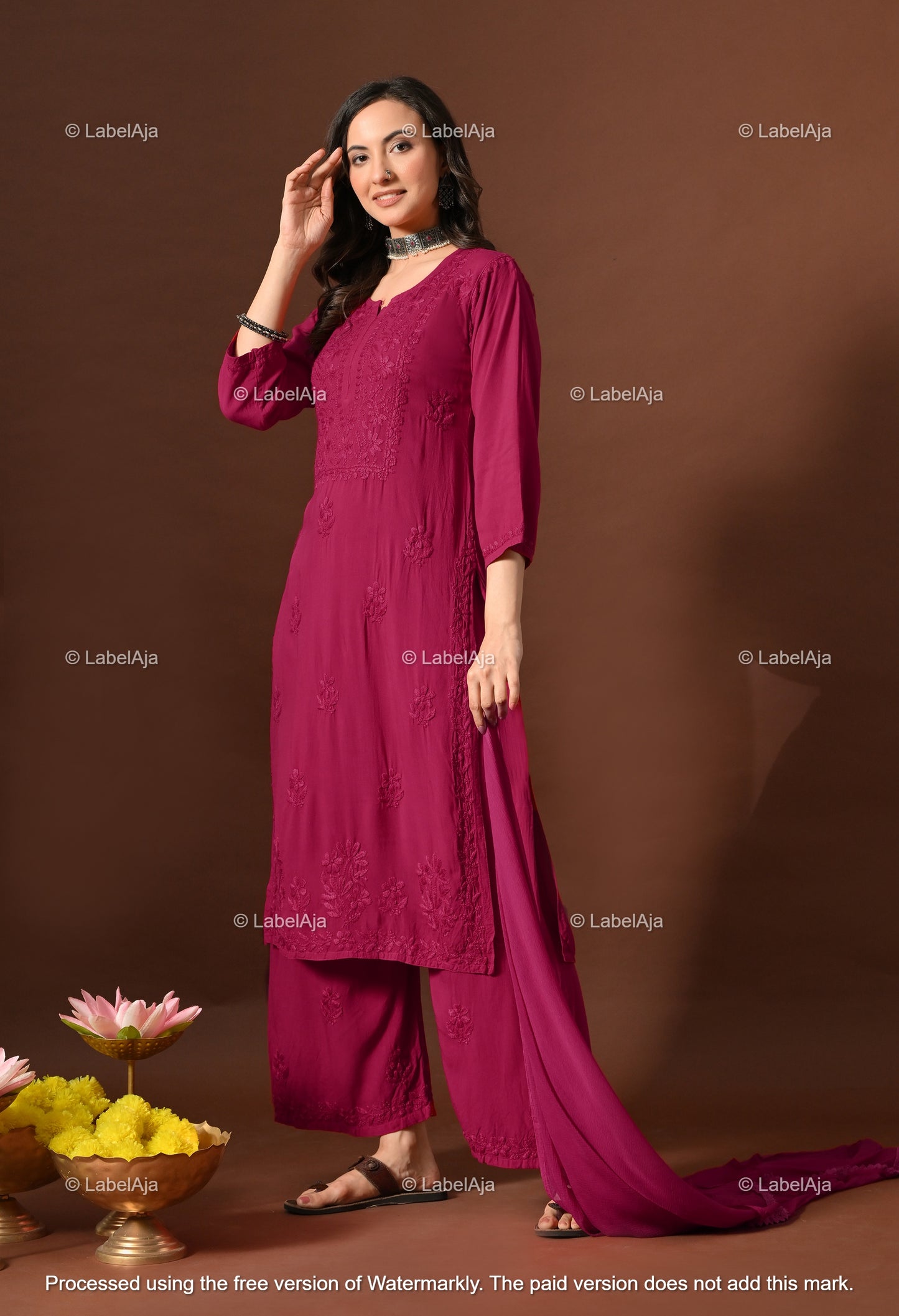 Maya Rayon cotton Kurti, Palazzo and dupatta set