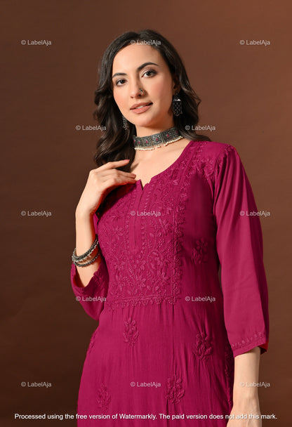 Maya Rayon cotton Kurti, Palazzo and dupatta set