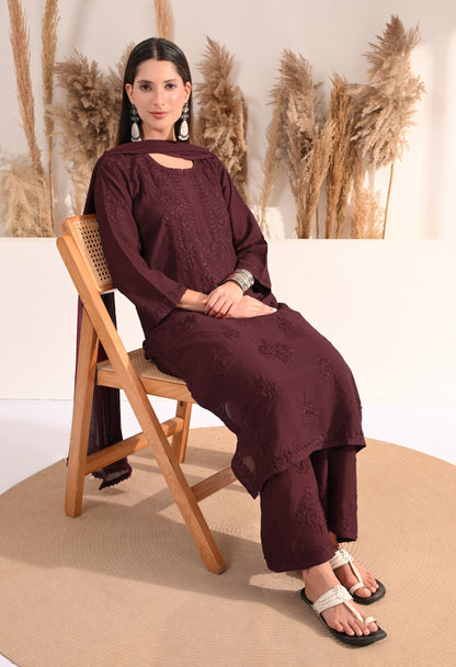 Zaina Chanderi Silk Kurti, Palazzo and dupatta set