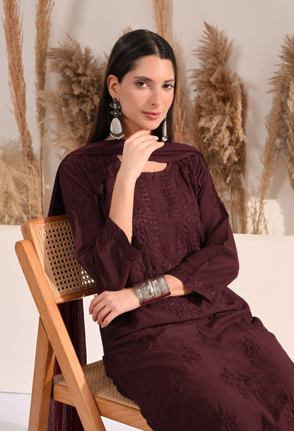 Zaina Chanderi Silk Kurti, Palazzo and dupatta set