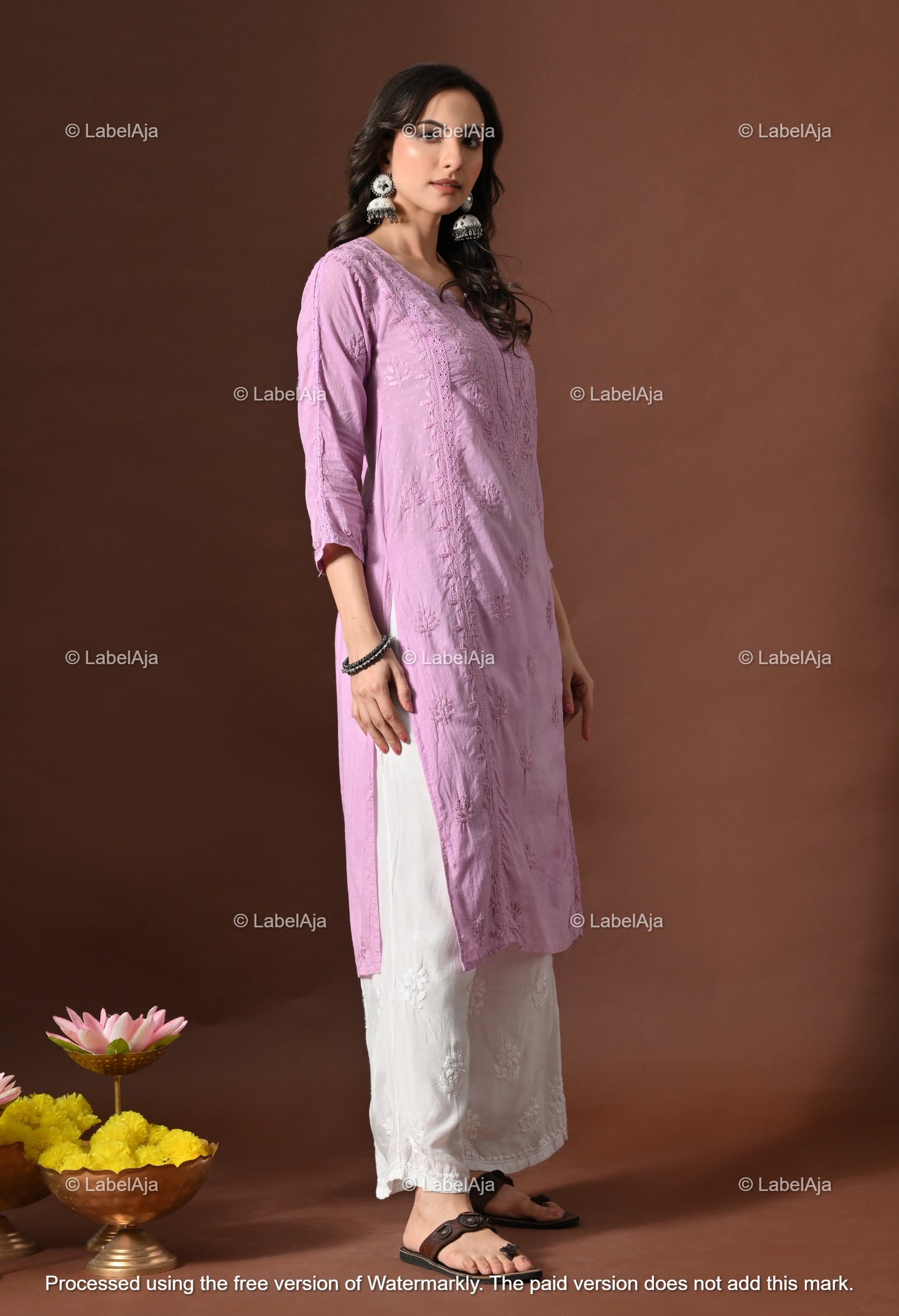 Anvi soft cotton long chikankari kurti
