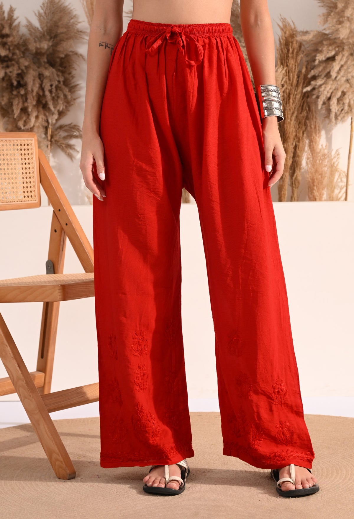 Zaina Chanderi Silk Kurti, Palazzo and dupatta set