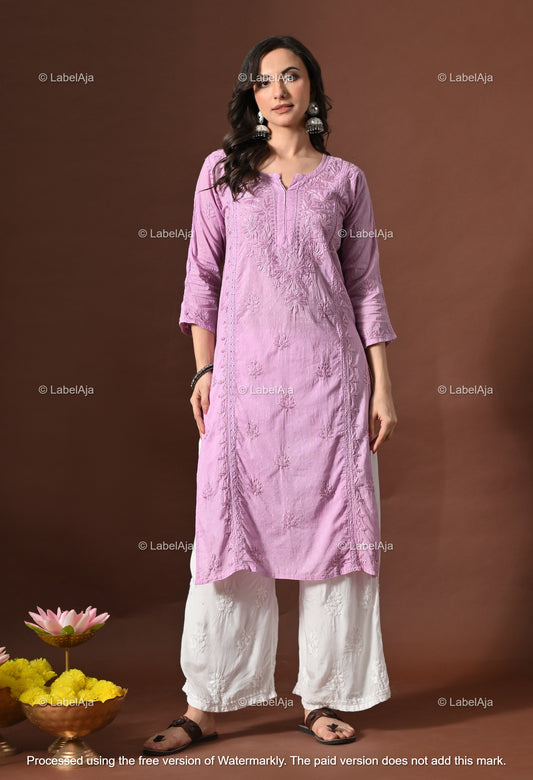 Anvi soft cotton long chikankari kurti