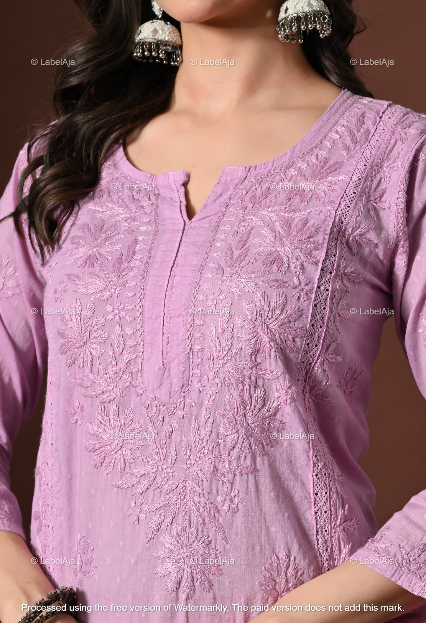 Anvi soft cotton long chikankari kurti