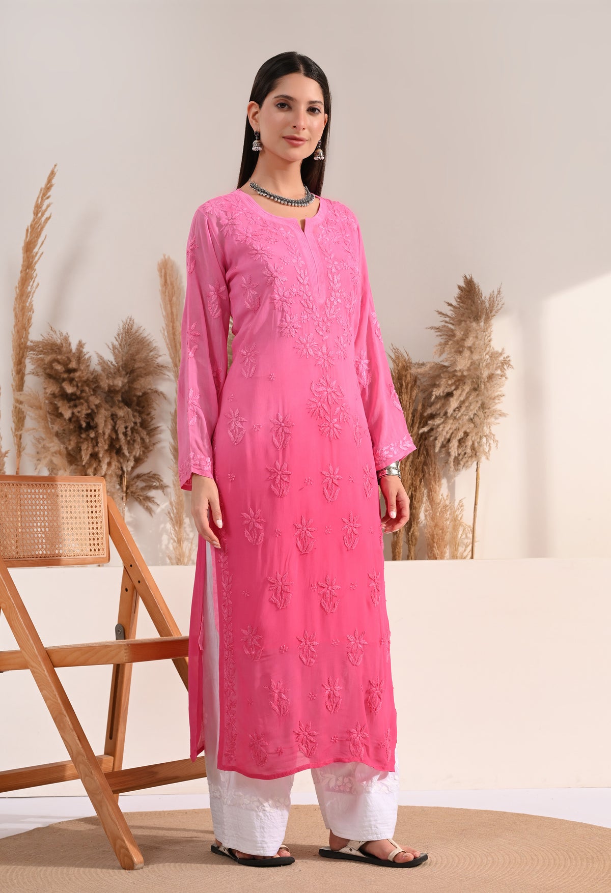 Sana viscose chikankari kurti