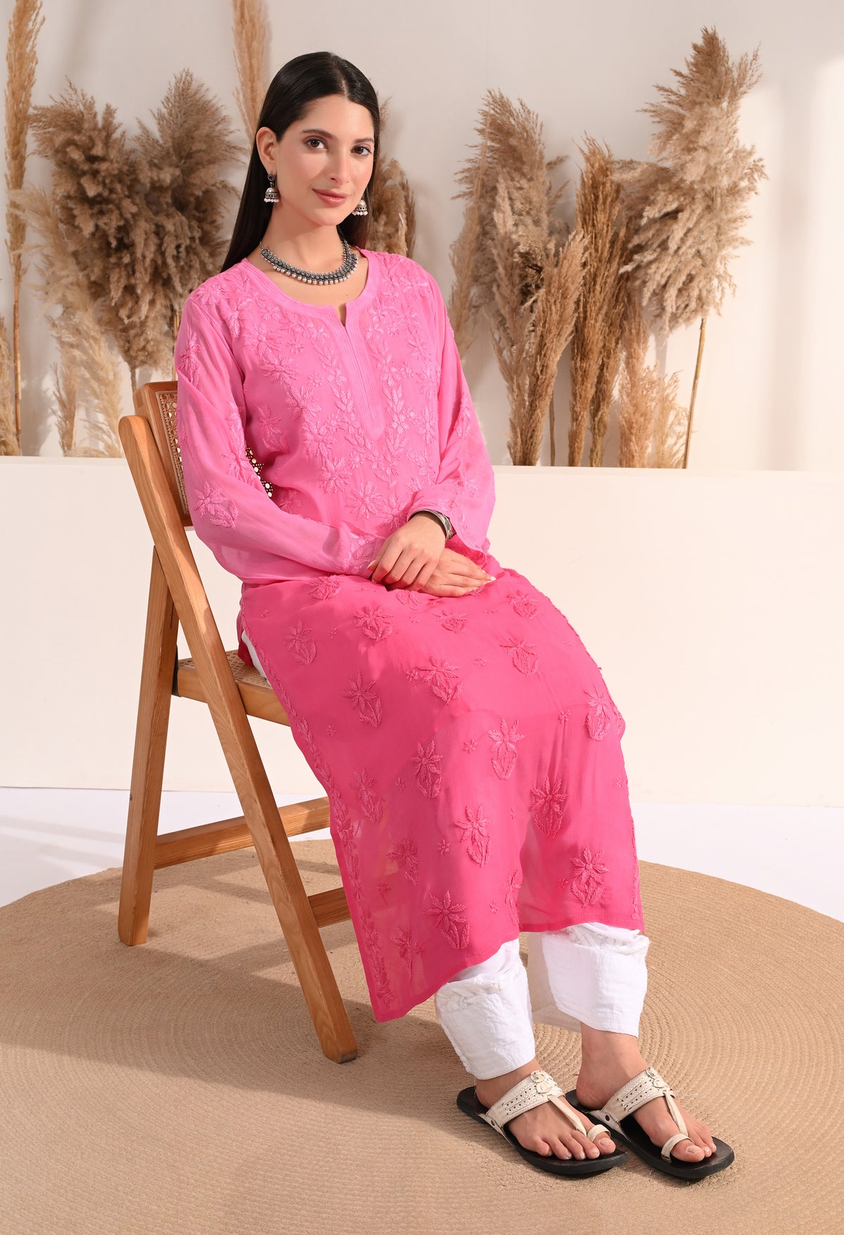 Sana viscose chikankari kurti