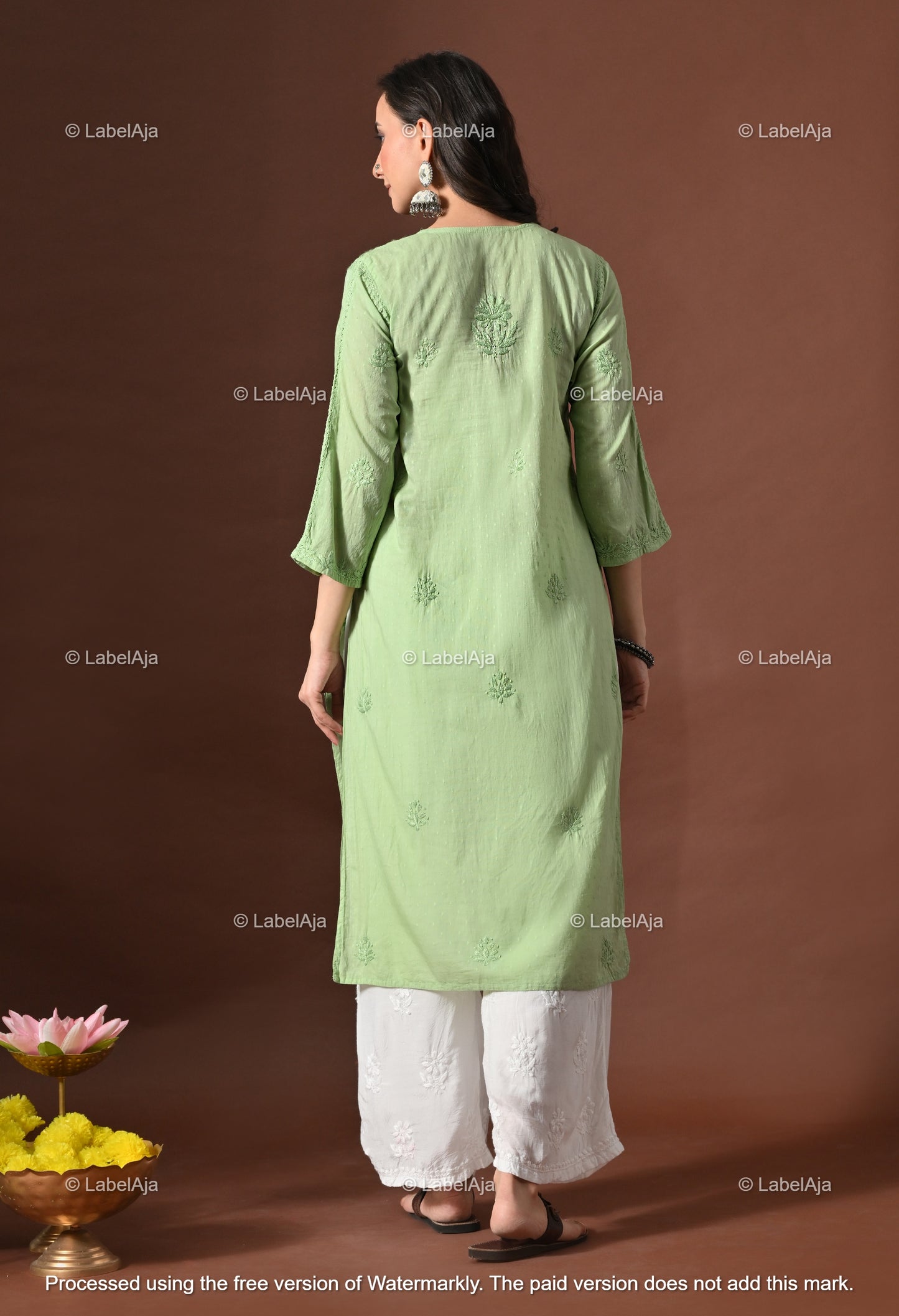 Anvi soft cotton long chikankari kurti